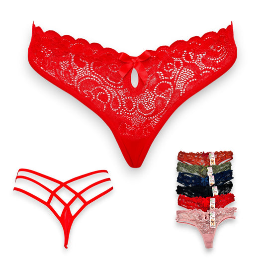 Tanga de encaje surtida unitalla dama #T8 Mary Paquete de 6