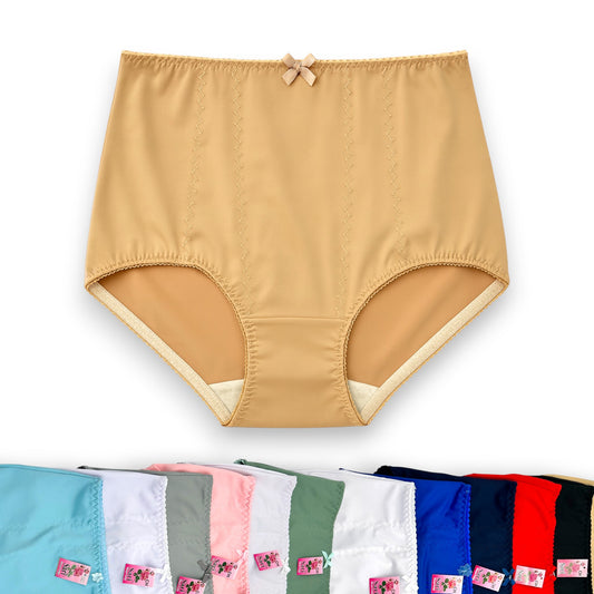 Pantaleta completa reforzada de licra surtida dama Sari Paquete de 6