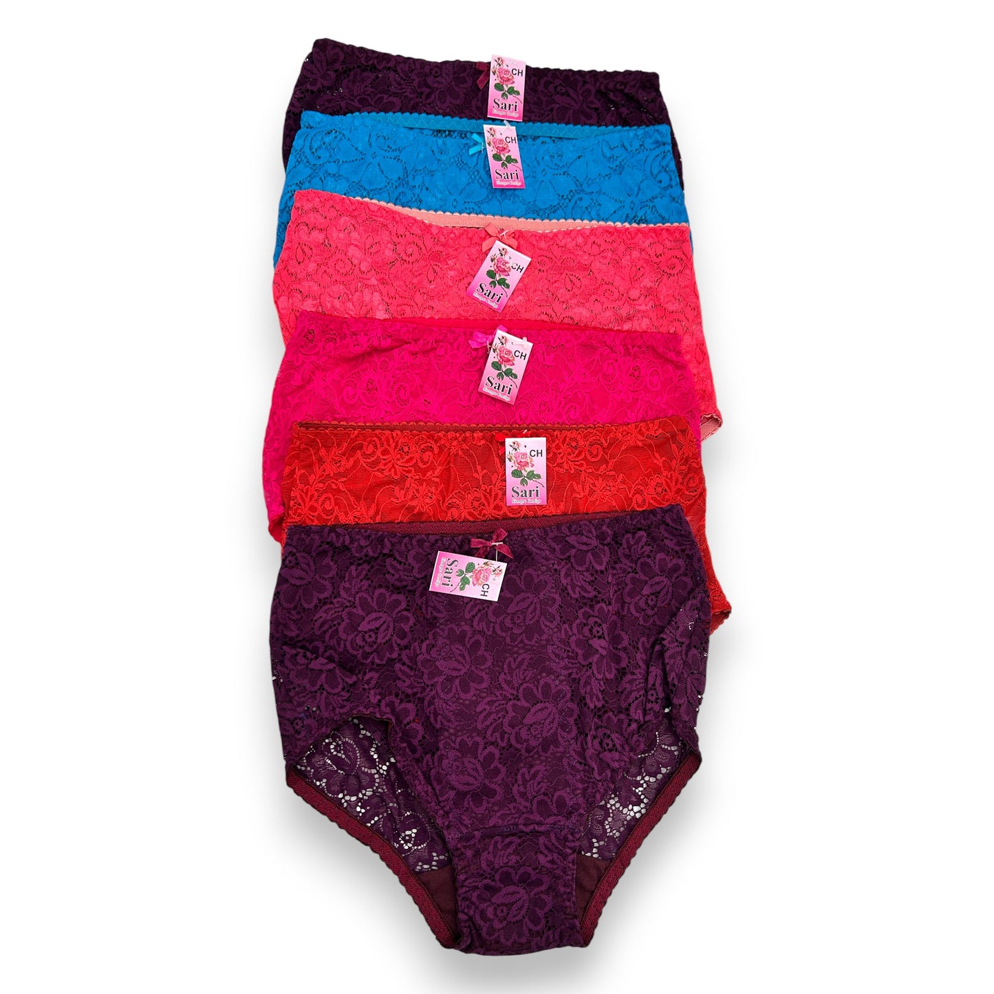 Pantaleta completa encaje surtida dama Sari Paquete de 6