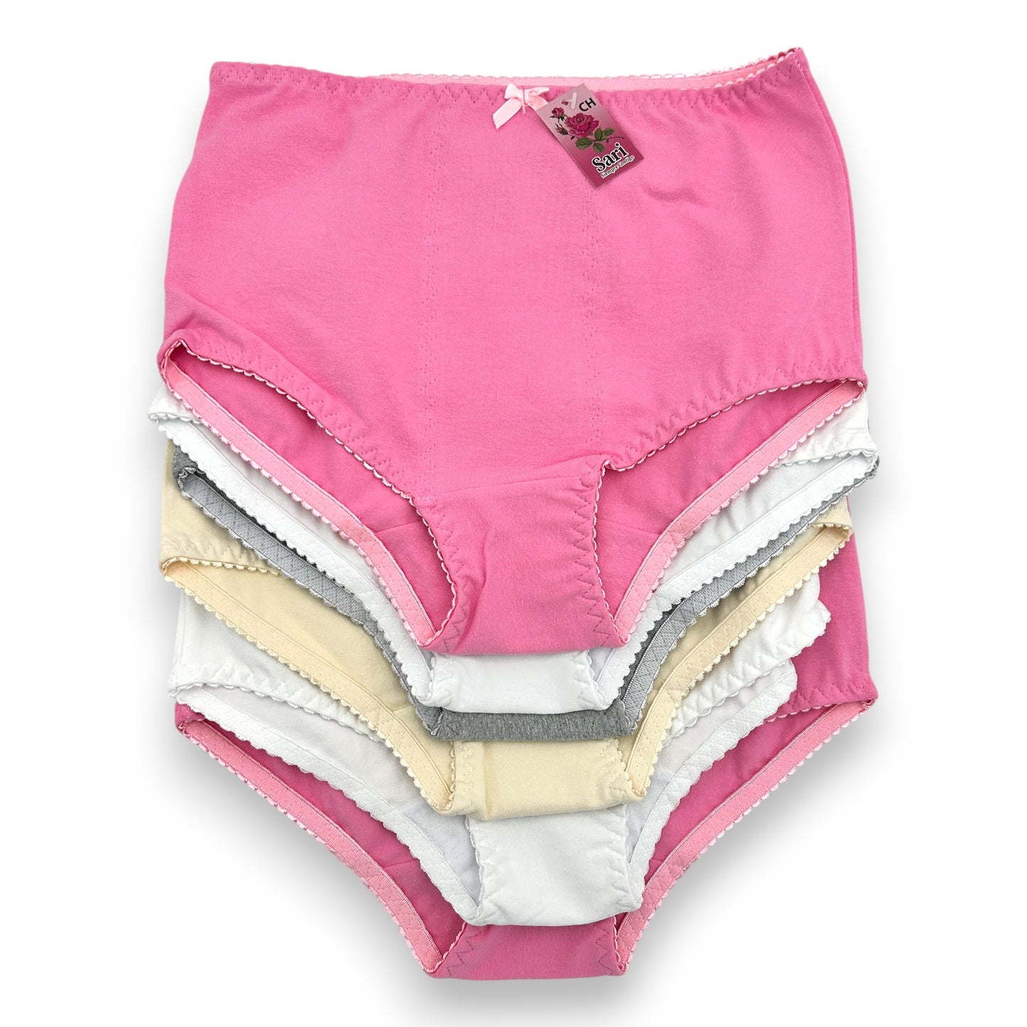 Pantaleta completa reforzada de algodón surtida dama Sari Paquete de 6