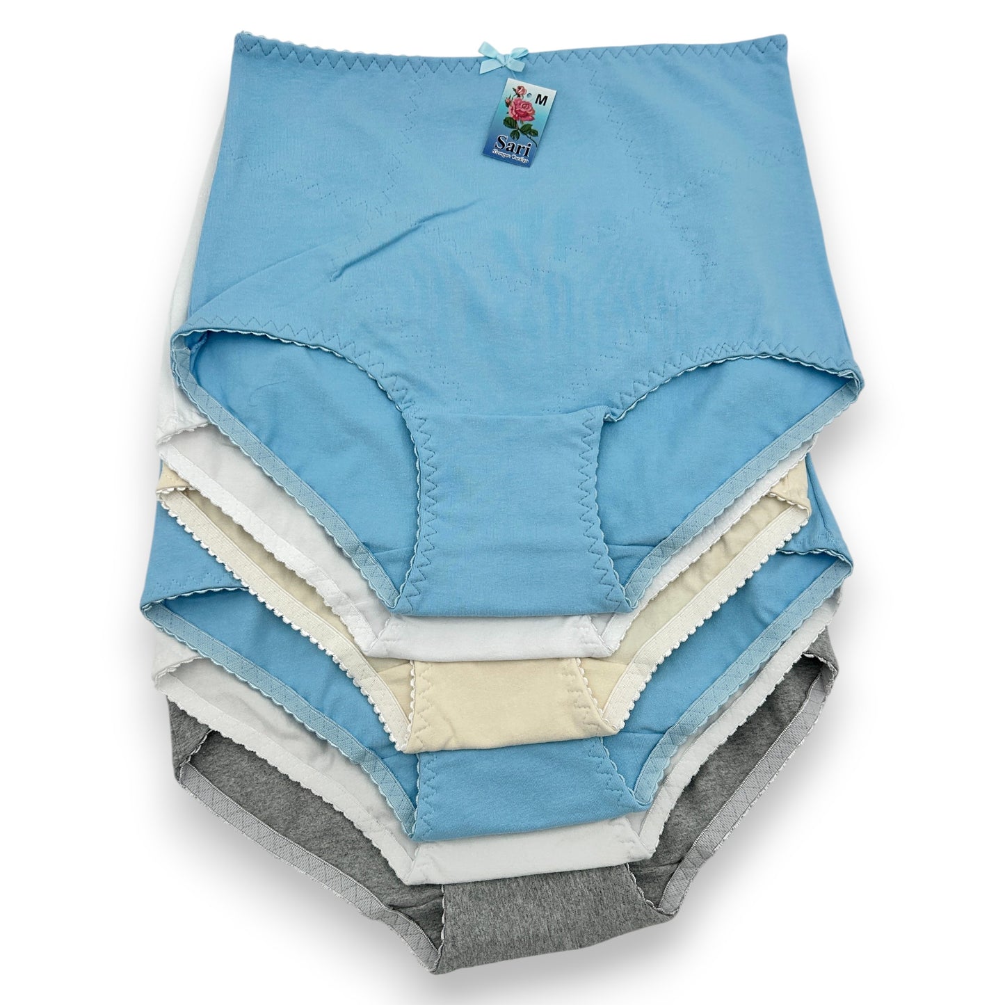 Pantaleta completa faja de algodón surtida dama Sari Paquete de 6