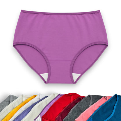Pantaleta completa lisa de algodón surtida dama Sari Paquete de 6