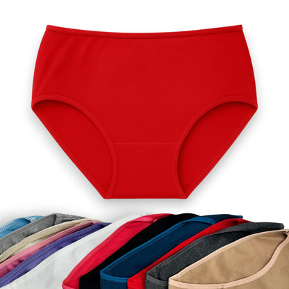 Pantaleta 3/4 lisa de algodón surtida dama Sari Paquete de 6