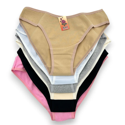 Bikini liso de algodón surtido dama Sari Paquete de 6
