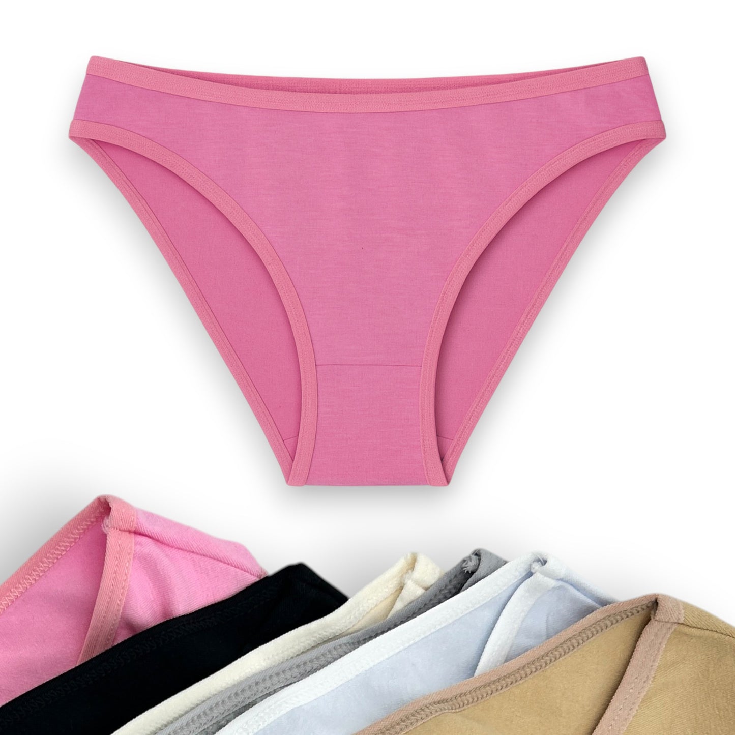 Bikini liso de algodón surtido dama Sari Paquete de 6