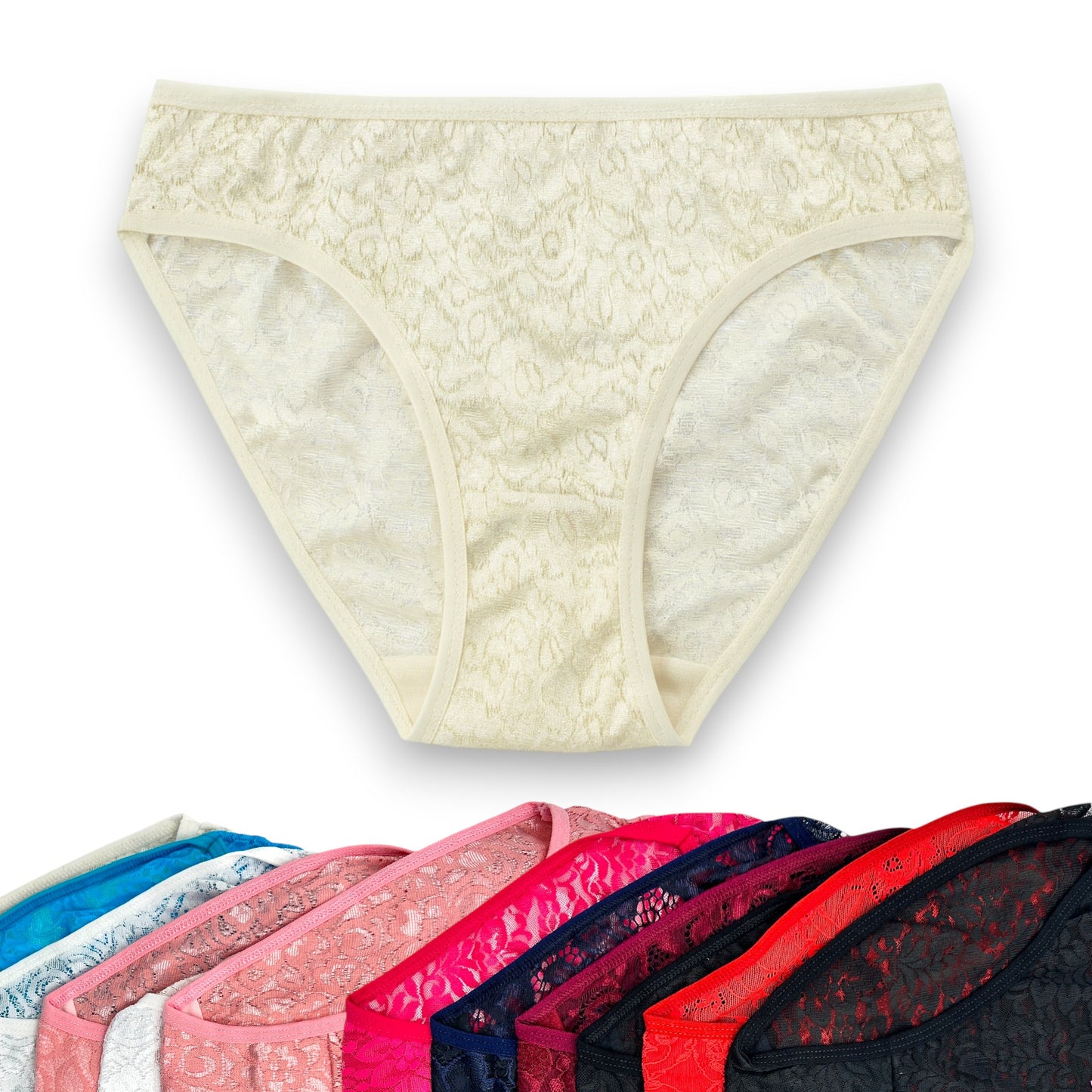 Pantaleta 3/4 de encaje surtida dama Sari Paquete de 6