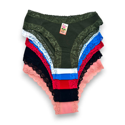Bikini con encaje lateral surtido dama Sari Paquete de 6