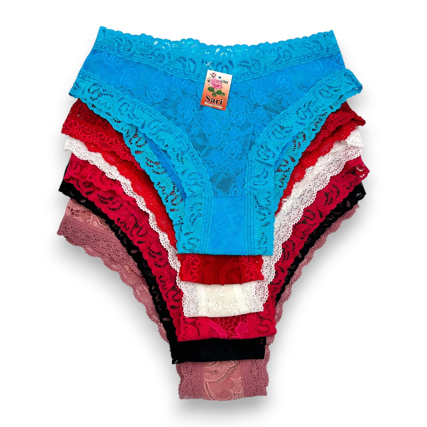 Bikini de encaje surtido dama Sari Paquete de 6