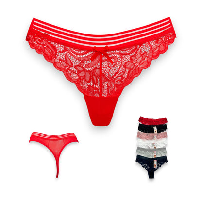 Tanga de encaje surtida unitalla dama #T19 Mary Paquete de 6