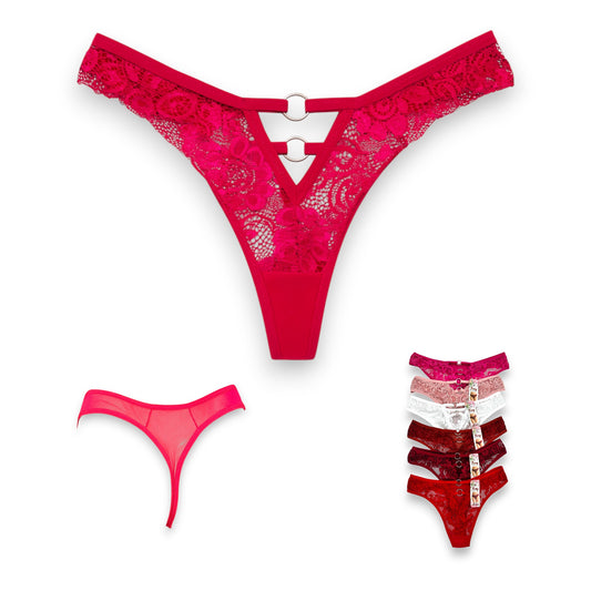 Tanga de encaje surtida unitalla dama #T21 Mary Paquete de 6