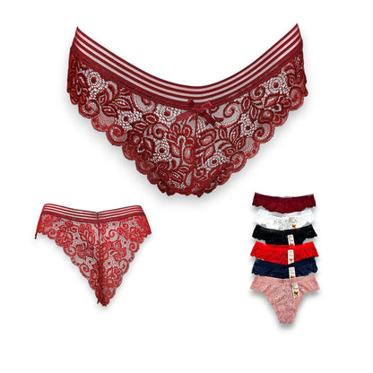 Tanga de encaje surtida unitalla dama #T28 Mary Paquete de 6