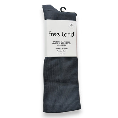 Calcetín de mediana compresión 15-20 mm/Hg unitalla unisex Free Land