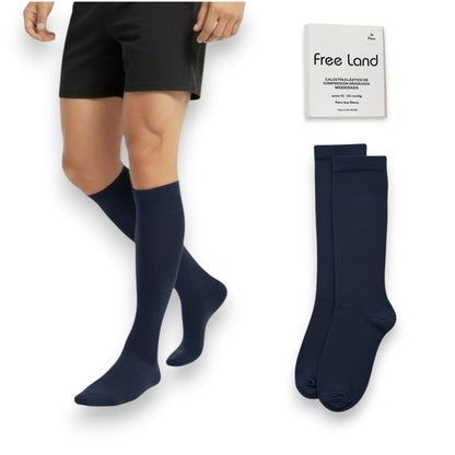 Calcetín de mediana compresión 15-20 mm/Hg unitalla unisex Free Land