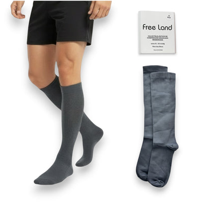 Calcetín de mediana compresión 15-20 mm/Hg unitalla unisex Free Land