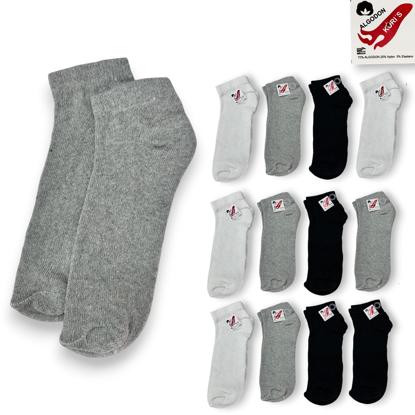 Tin económico liso varias tallas unisex infantil Kuri paquete de 12