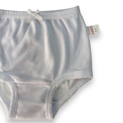 Pantaleta inter blanca económica niña Chiris paquete de 12