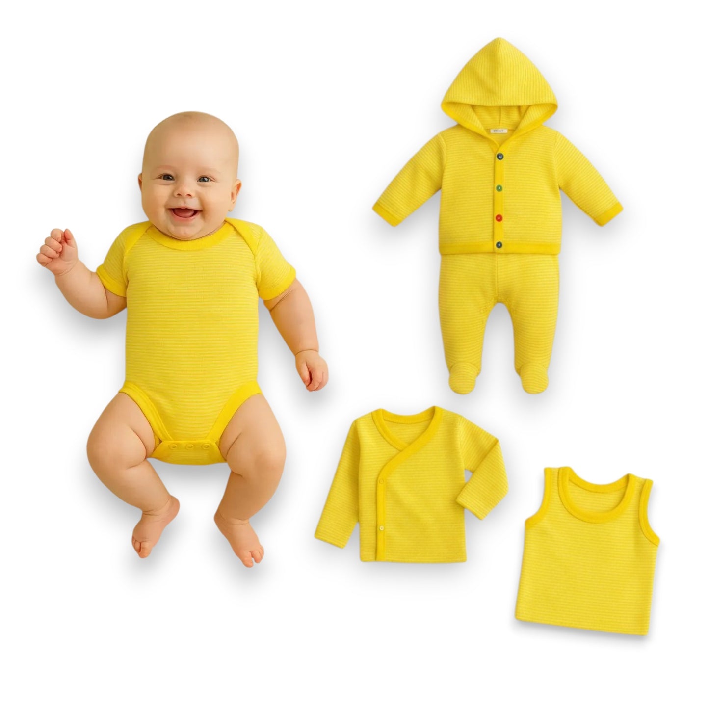 Kit 5 piezas de algodón para recién nacido Angelito