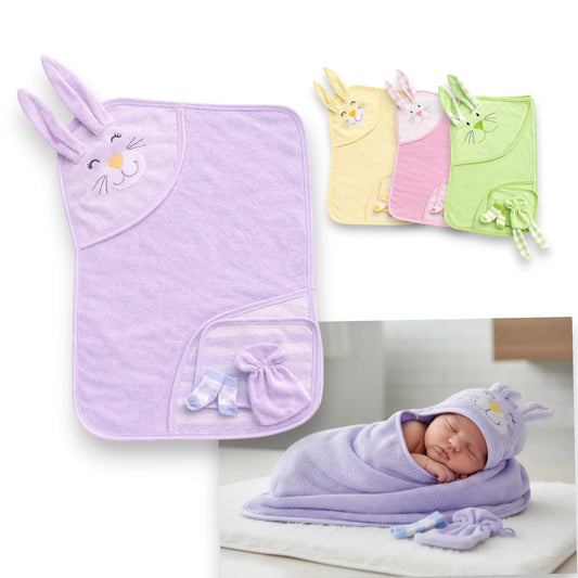 Set salida de baño con capucha para bebé Cuatitos
