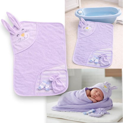 Set salida de baño con capucha para bebé Cuatitos
