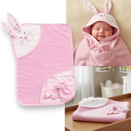 Set salida de baño con capucha para bebé Cuatitos