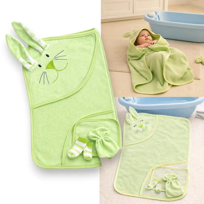 Set salida de baño con capucha para bebé Cuatitos
