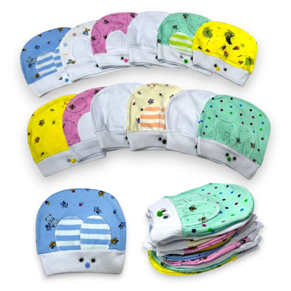 Bonete de algodón estampado conejo Angelito 3 paquete de 12