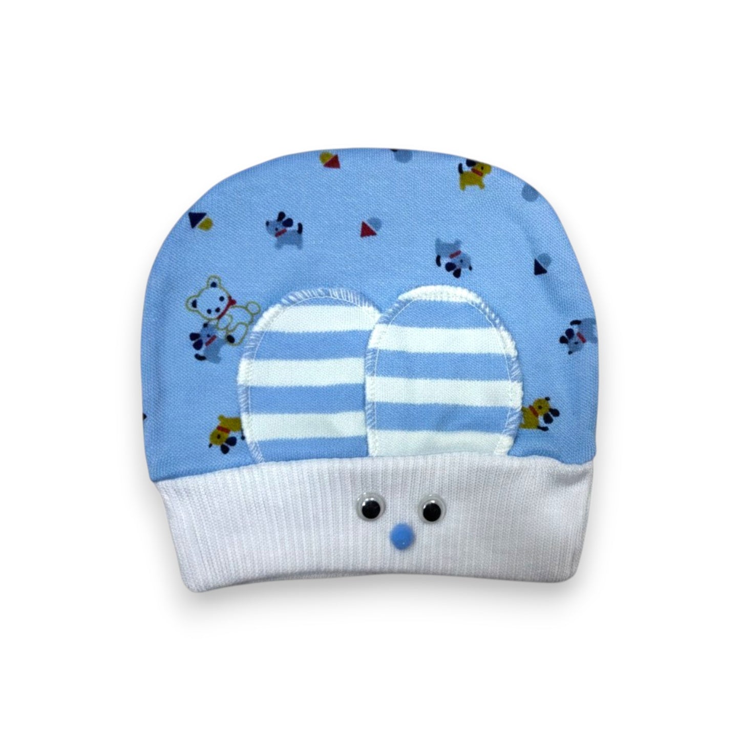 Bonete de algodón estampado conejo Angelito 3 paquete de 12