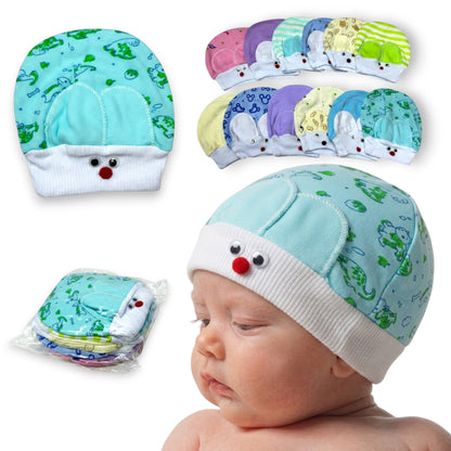 Bonete de algodón estampado conejo Angelito 2 paquete de 12