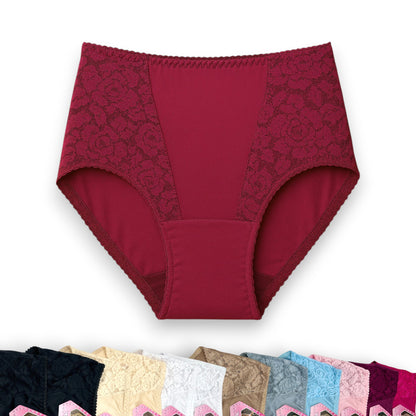 Pantaleta completa con encaje surtida #345 Maleni paquete de 6