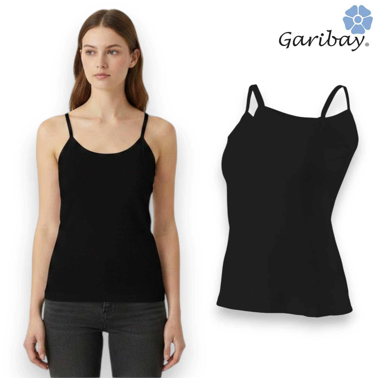 Camiseta de algodón tirante delgado dama Garibay