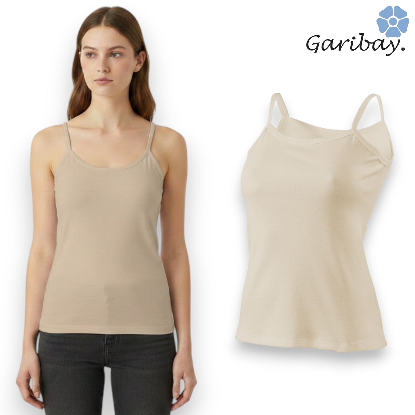 Camiseta de algodón tirante delgado dama Garibay