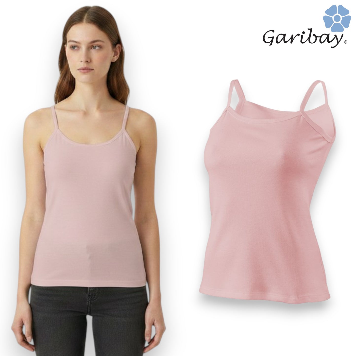 Camiseta de algodón tirante delgado dama Garibay