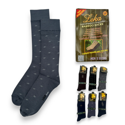 Calcetines de bambú premium antibacteriales leka caballero paquete de 6