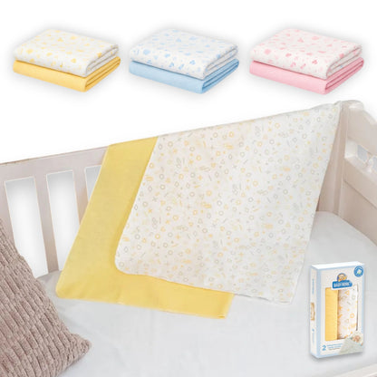 Duo de sábanas de franela de algodón multiusos para recién nacido #080 Baby Mink