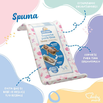 Soporte para tina ergonómico con toalla de repuesto Baby Mink