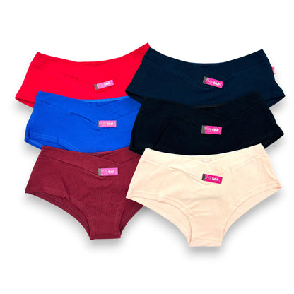 Boxer corto de algodón liso thalia surtido dama D&R paquete de 6