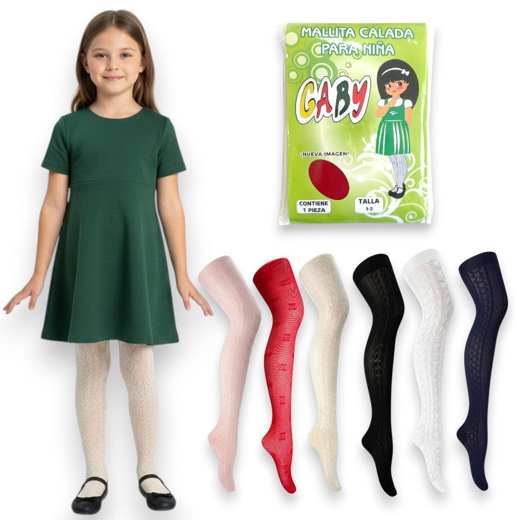 Malla calada de nylon varios colores para niña Gaby
