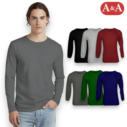 Playera interior manga larga reactivos color varias tallas unisex AYA