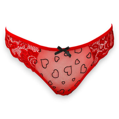 Tanga estampada con encaje surtida unitalla dama #T42 Mary Paquete de 6