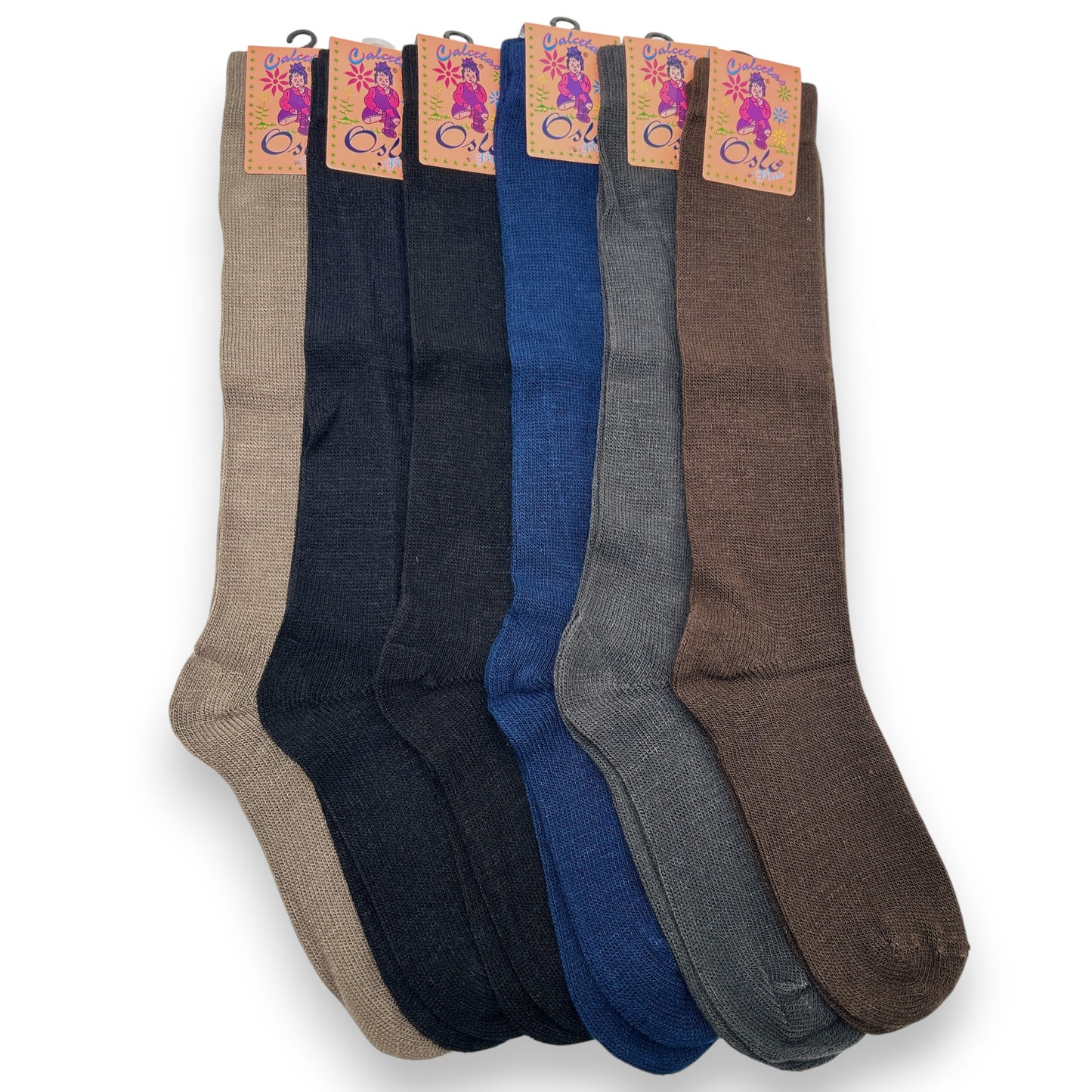 Calceta corta lisa surtida para señora unitalla Oslo paquete de 6