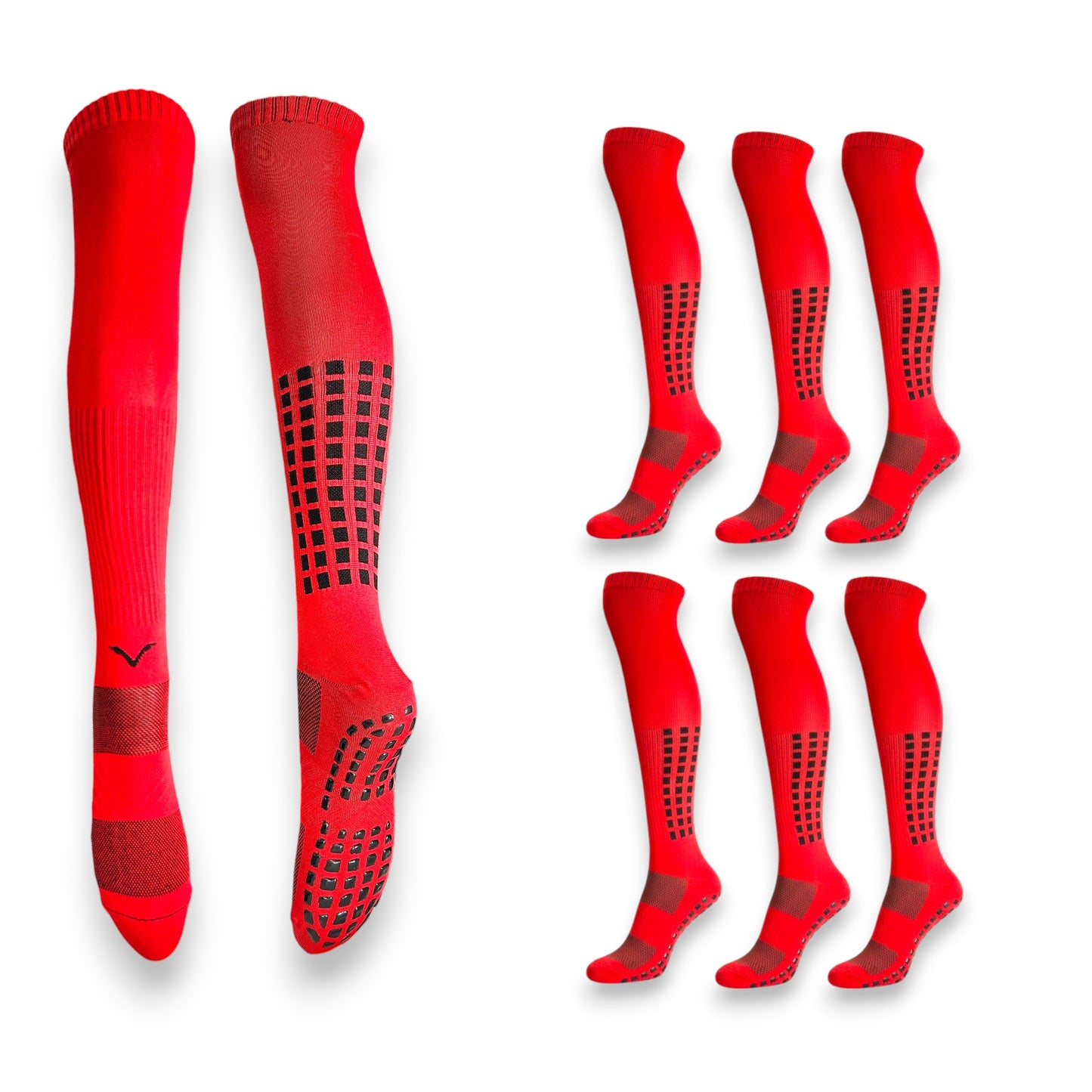 Calceta larga con antiderrapante para deportes unitalla unisex paquete de 6