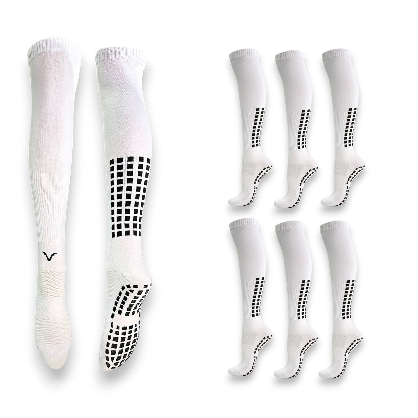 Calceta larga con antiderrapante para deportes unitalla unisex paquete de 6