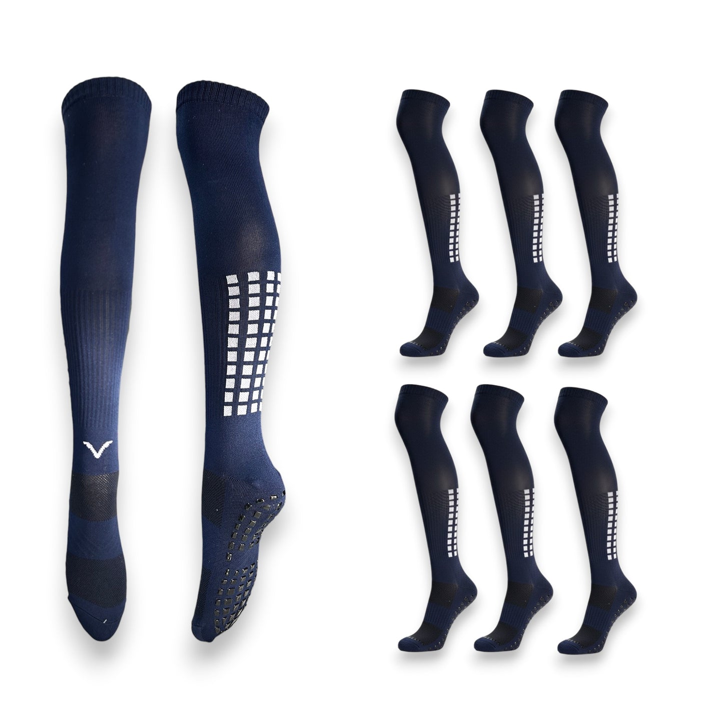 Calceta larga con antiderrapante para deportes unitalla unisex paquete de 6