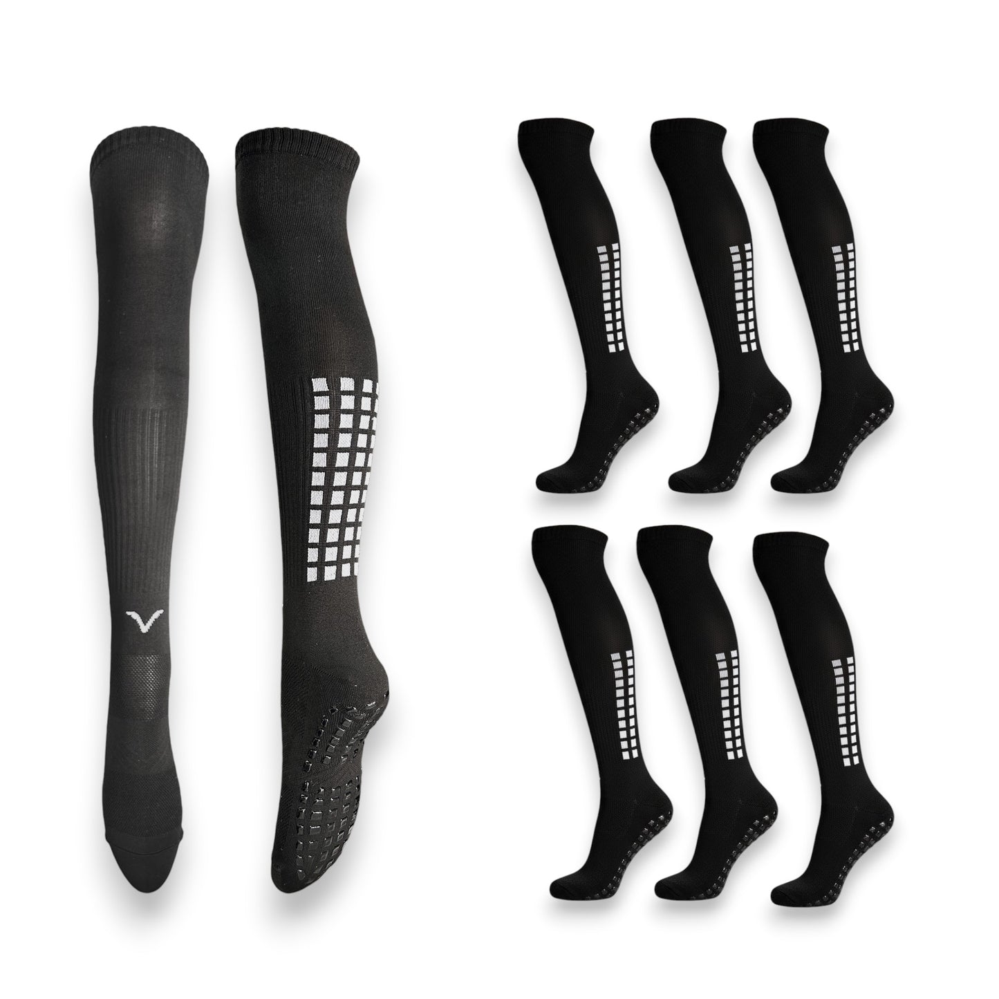 Calceta larga con antiderrapante para deportes unitalla unisex paquete de 6