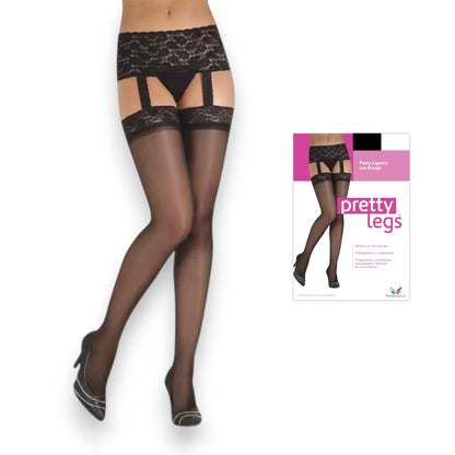 Panty liguero banda con encaje dama Pretty Legs