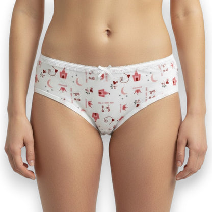 Bikini con estampado castillos y detalle de encaje niña #1276 Cylyo