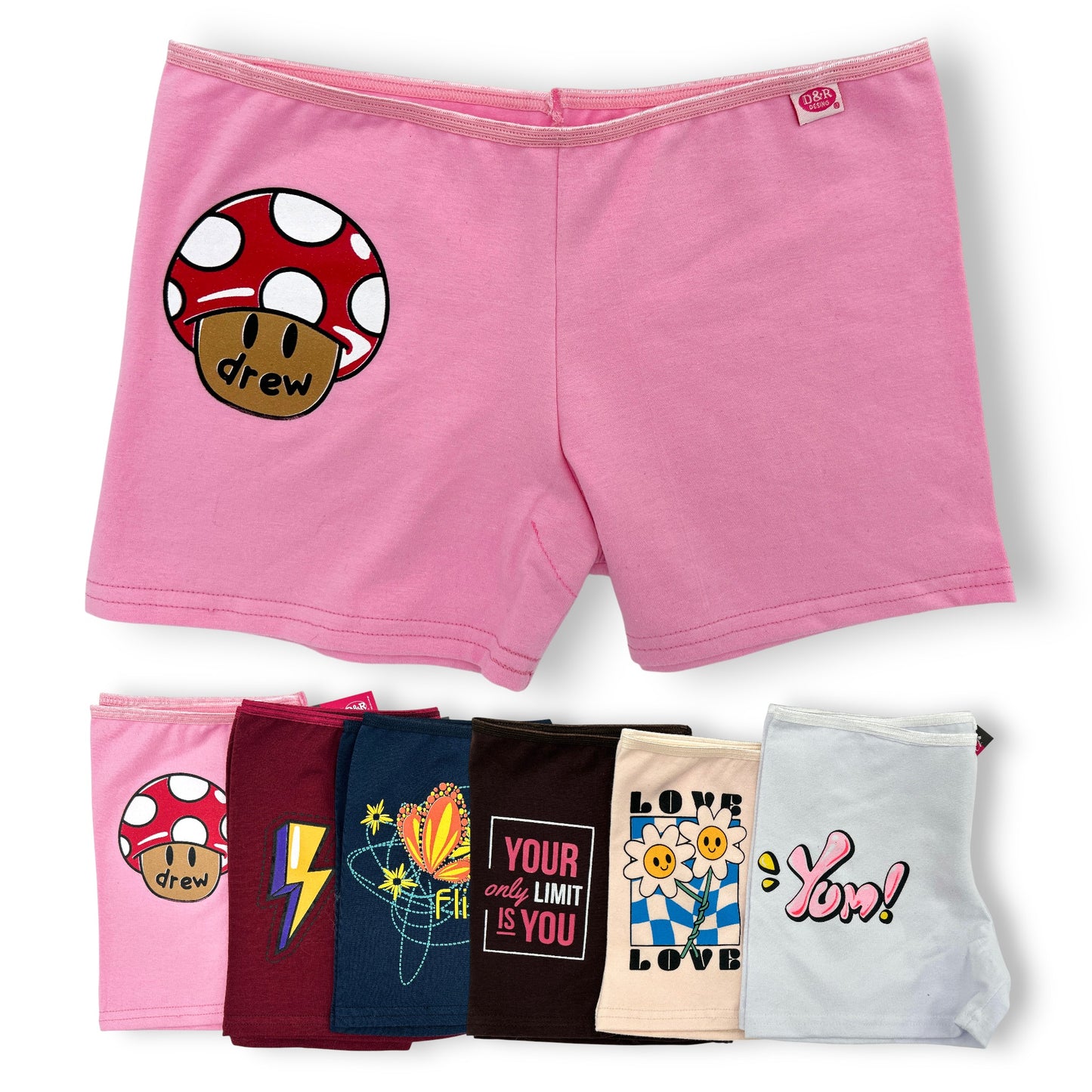 Boxer largo de algodón estampado surtido dama unitalla D&R paquete de 6