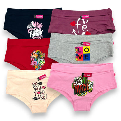 Boxer corto de algodón estampado pretina surtido dama D&R paquete de 6