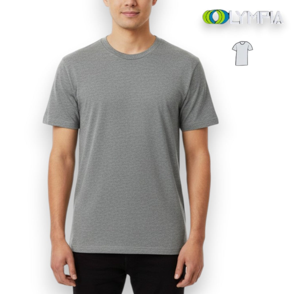 Playera de algodón cuello redondo manga corta color caballero #5051 Olympia