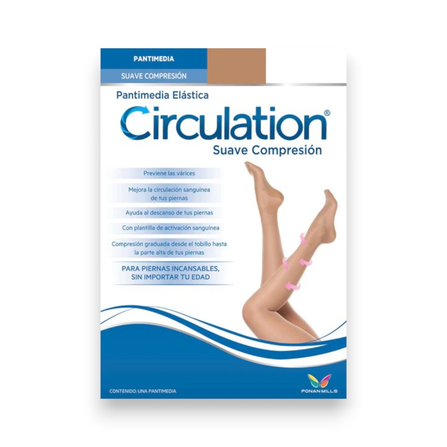 Pantimedia elástica de suave compresión dama Circulation